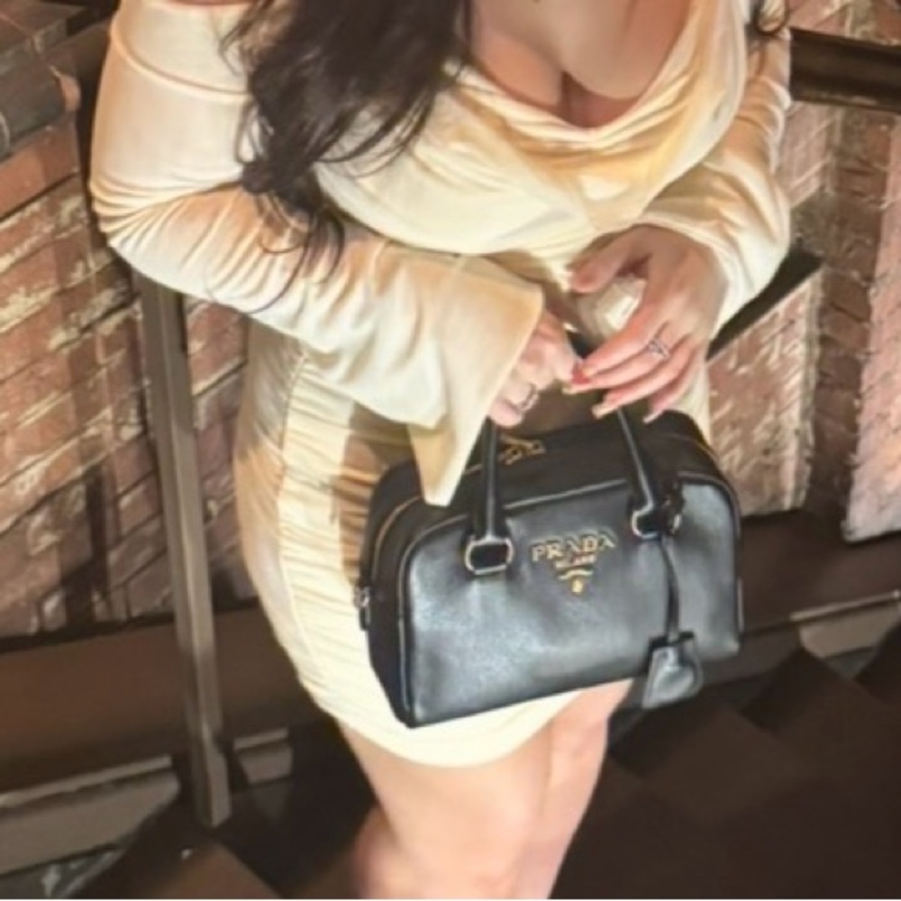 Prada Cream Long Sleeve Dress